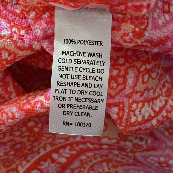 Cynthia Rowley Pink Paisley Notch Neck Tank Top - Picture 3 of 4